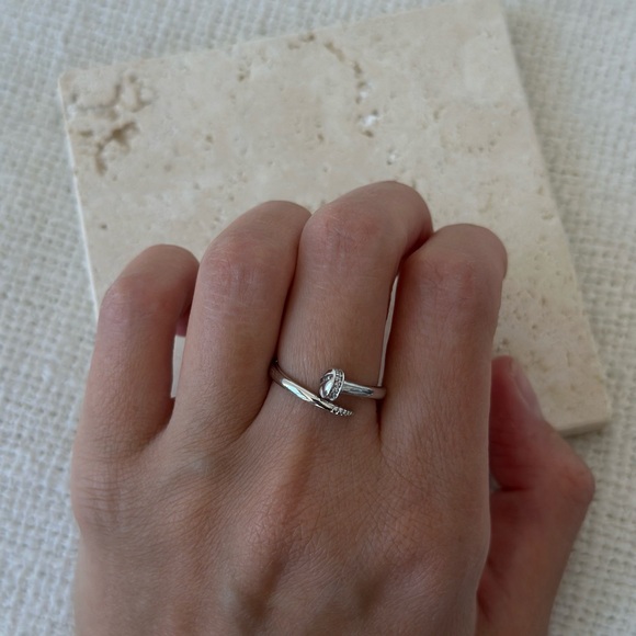 Adornmonde white gold ring size 6 - Picture 3 of 4